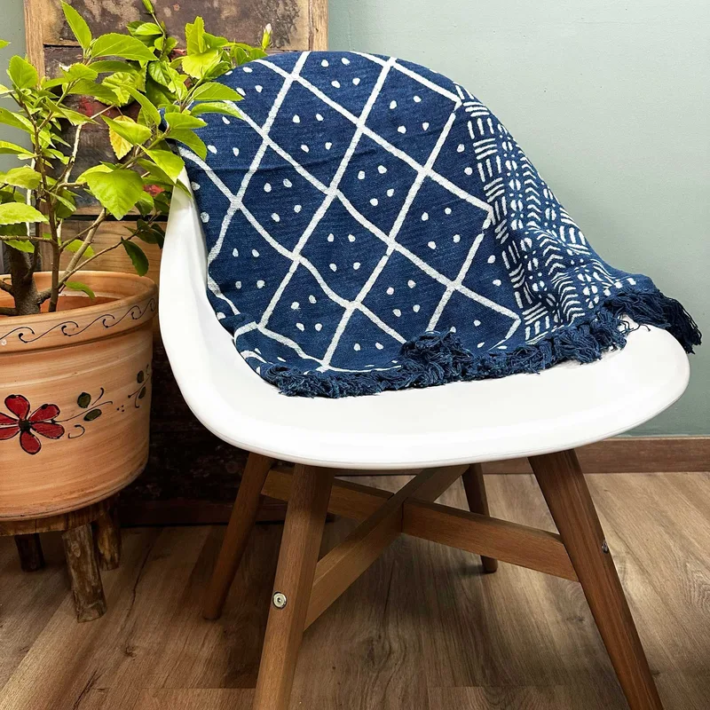 Fatto a mano Indigo Throw 170x120cm Midnight Heerak