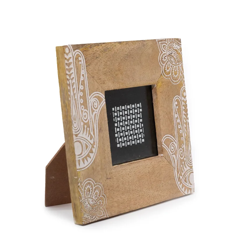 Small Mango Legno Picture Framel 20x20x2cm Hamsa Bianco
