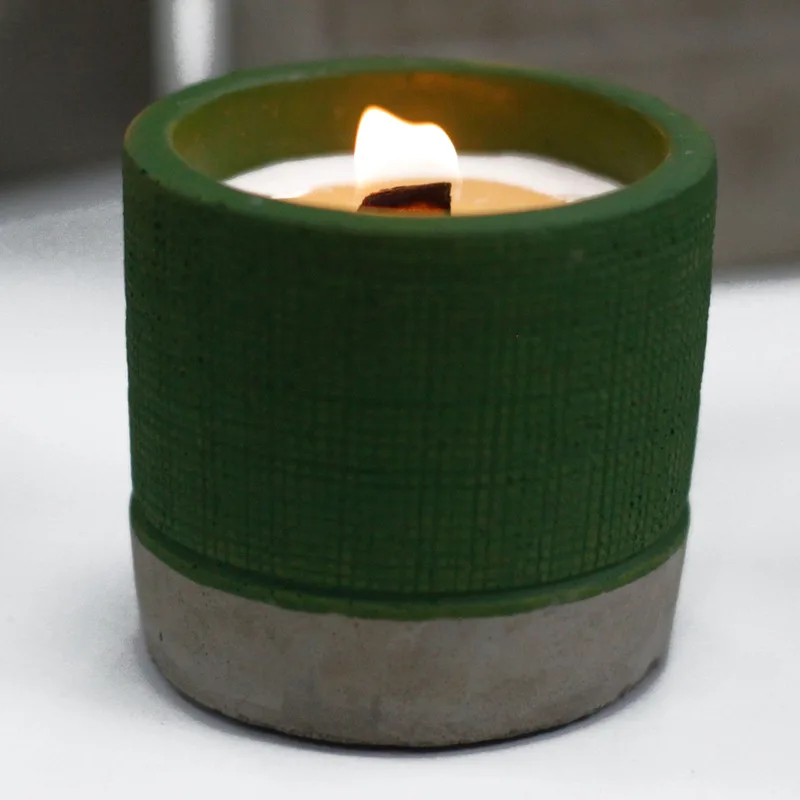 Pot Concrete Soy Candela - Verde - Sea Moss & Herbs — foto 3