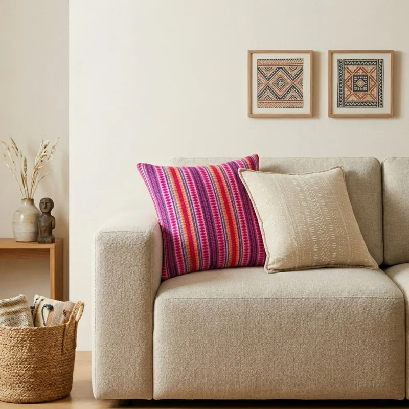 Classic Cushion Cover Neon Stripes 45x45cm — foto 2