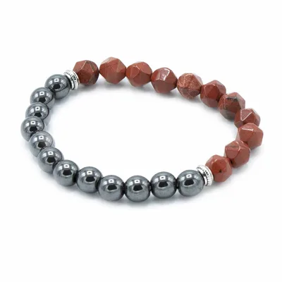 Faceted Gemstone Bracelet - Magnetic Red Jasper — foto 1
