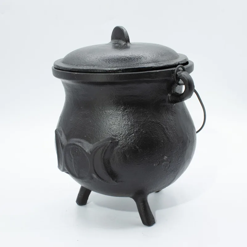 Extra Huge Cast Iron Cauldron with Triple Moon 23x18cm — foto 4