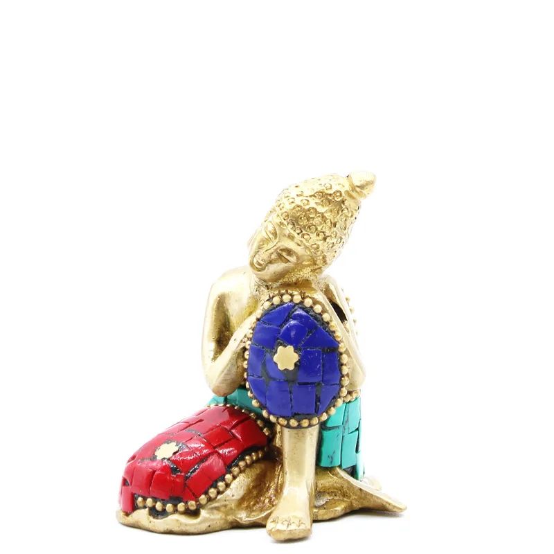 Brass Buddha Figure Lrg Head 11.5 cm — foto 2