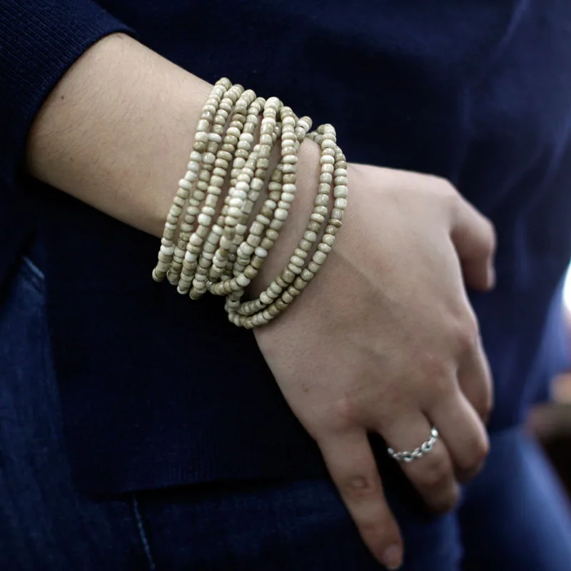 Multi-Bead Bangle Wooden Clasp - Asst Colours — foto 1