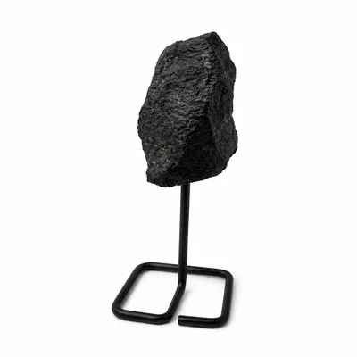 Mineral Specimen on Metal Stand - Nero Tourmaline