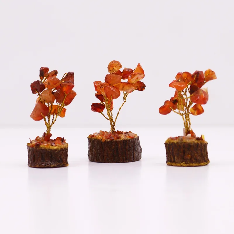 Mini Gemstone Trees On Legno Base - Carnelian (15 stones) — foto 4