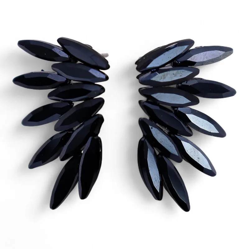 Jet Nero - Vintage Glass - Faries - Earrings