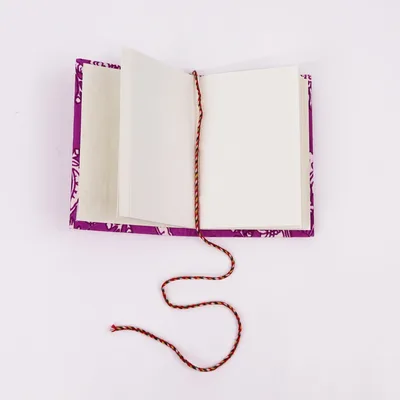 Quaderno in cotone con stampa floreale – 7x10 cm – Fuchsia Antico — foto 3
