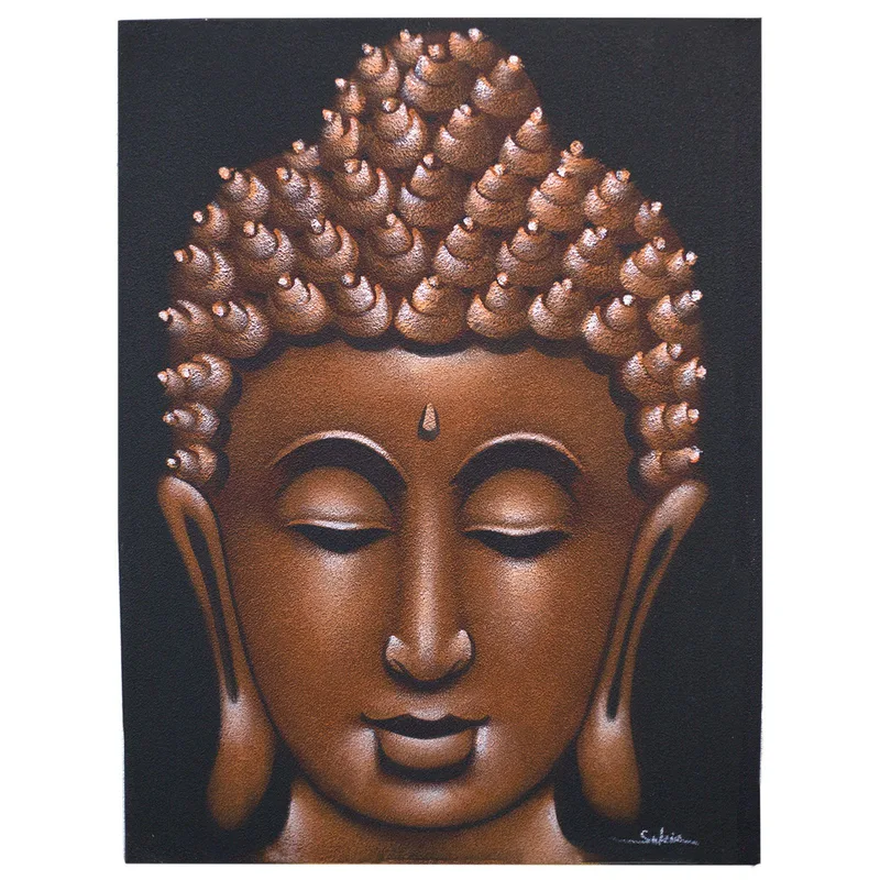 Buddah Painting Copper Sand Finish