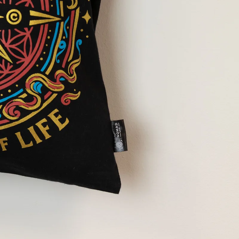 Iconic Classic Tote Bag - Compass of Life - Nero 6oz