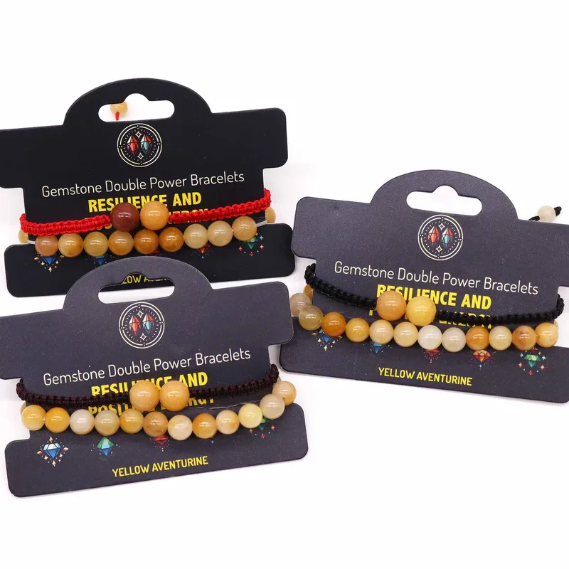 Gemstone Double Power Bracelets- Yellow Aventurine — foto 2