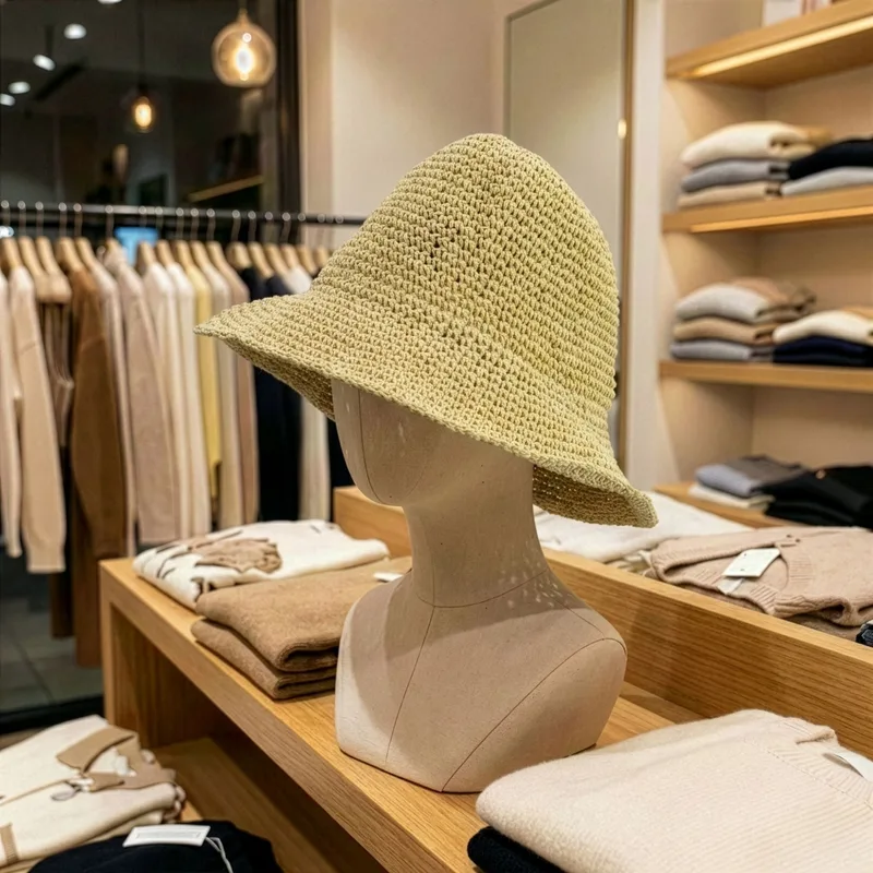 Floppy Straw Sun Hat Naturale Biege — foto 6