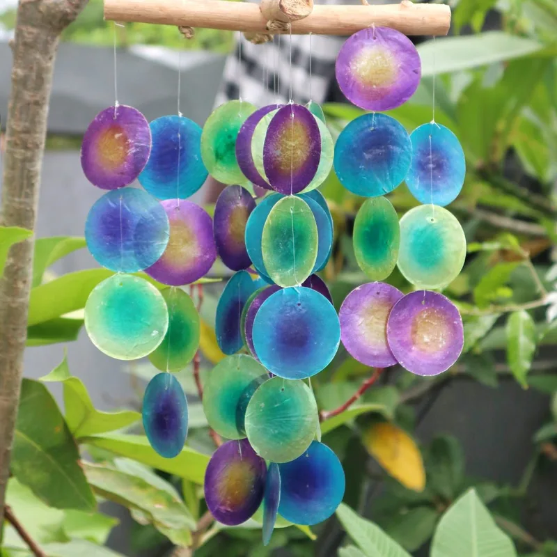 Verde & Purple Driftwood Cross Chime — foto 1