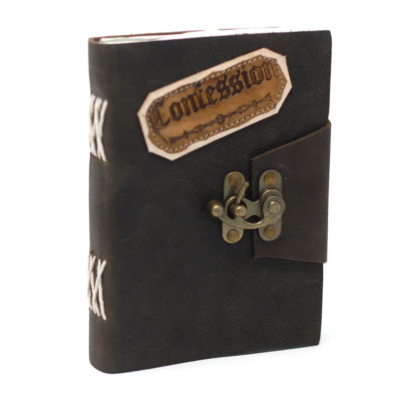 Leather Nero Confessions with Lock Notebook