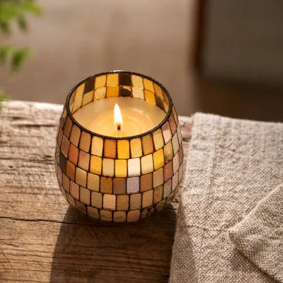 Small Glass Jar Candele - Ambra Mosaic — foto 5