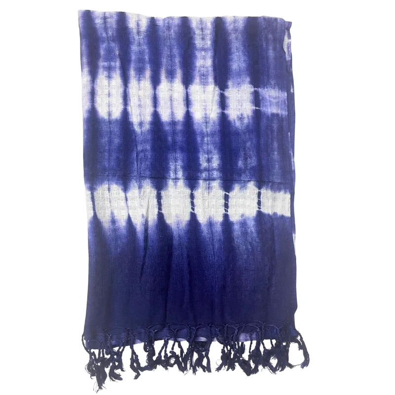 Boho Java Art Stole/Scarf Indigo Stripes 62x200cm