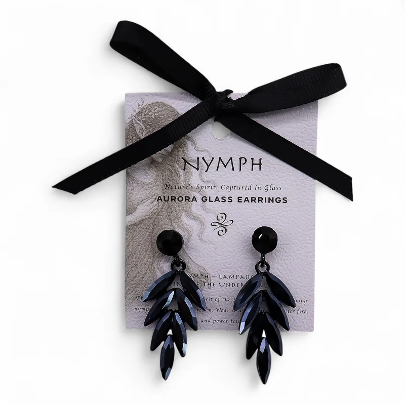 Jet Nero - Vintage Glass - Long Drop - Earrings — foto 2