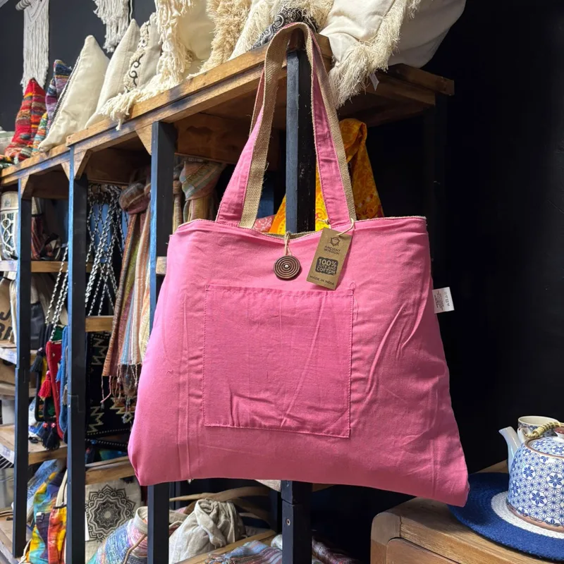 Reversible Jute & Cotton Big Bag Pink — foto 1
