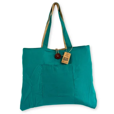 Reversible Jute & Cotton Big Bag Teal — foto 1