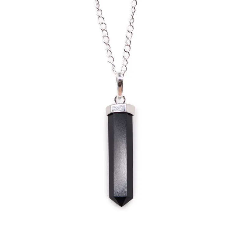 Gemstone Classic Point Pendant Nero Agate