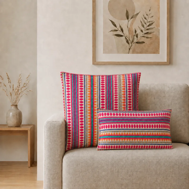 Classic Cushion Cover - Neon Stripes- 30x50cm - Lumber Style — foto 2