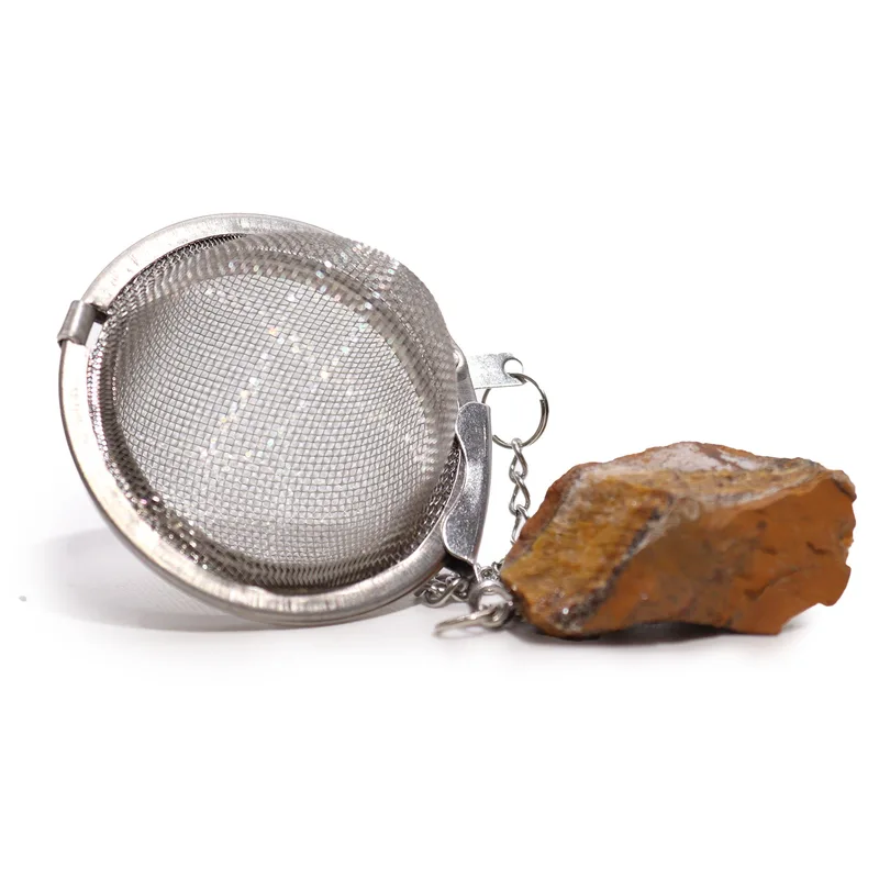Raw Crystal Gemstone Tè Strainer - Oro Tigers Eye — foto 3