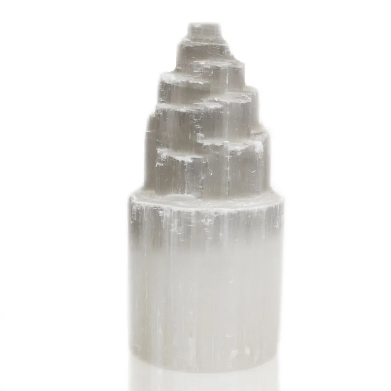 Naturale Selenite Tower Lamp 20 cm