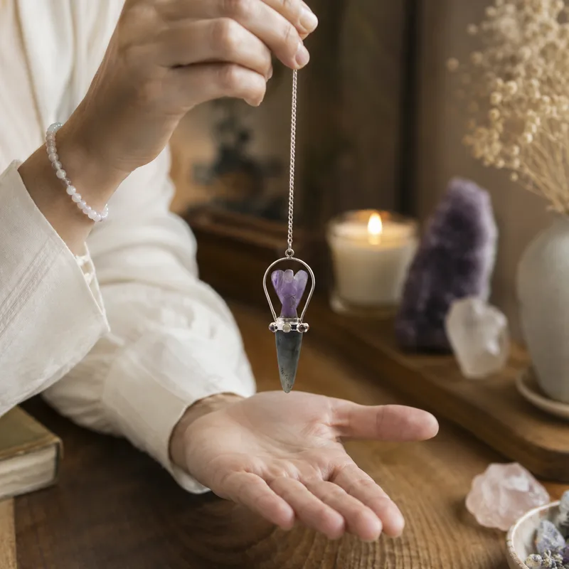 Veilwalker Two Piece Angel Pendulum Chakra Band Labradorite & Amethyst — foto 1