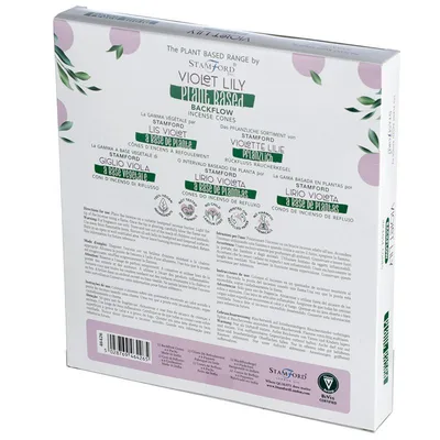 Plant Based Backflow Incenso Cones Violet Lilly