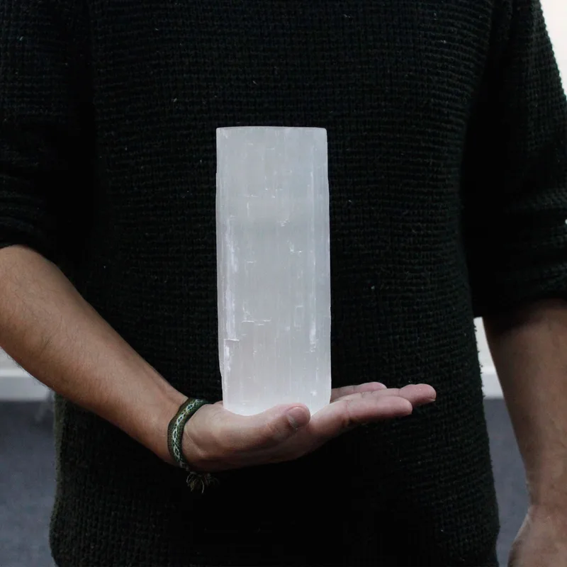 Selenite Cylinder Candela Porta 20 cm — foto 1