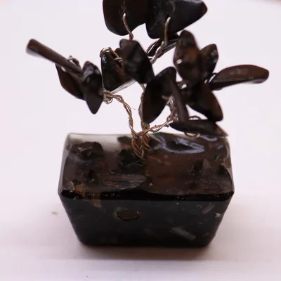 Mini Gemstone Trees On Orgonite Base - Nero Agate (15 stones) — foto 1