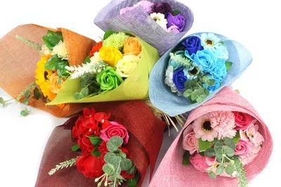 Standing Sapone Fiore Bouquet Arancia — foto 2