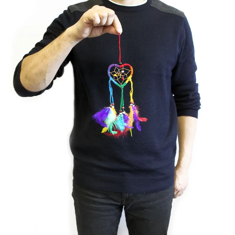 Bali Dreamcatcher Small Heart Rainbow