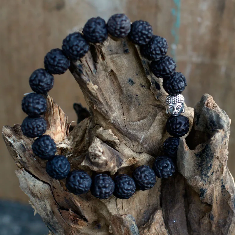 Rudraksha Buddah Bangle Mala - Dark — foto 3