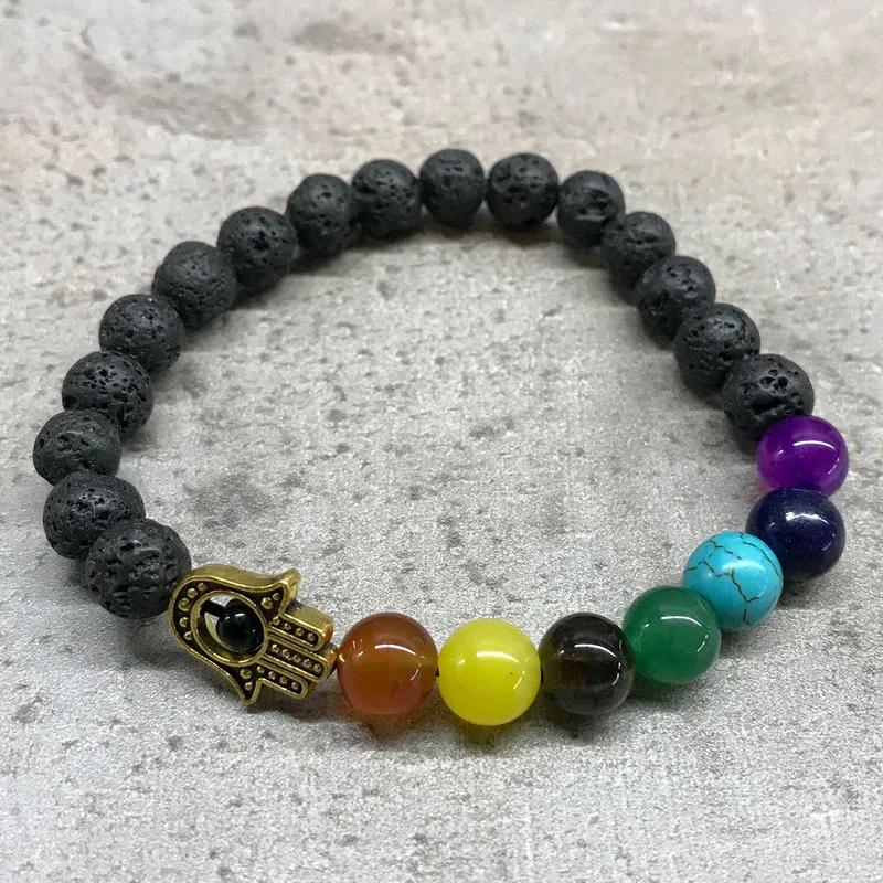 Bracciale di Pietra Vulcanizzata - Hamsa Chakra — foto 1