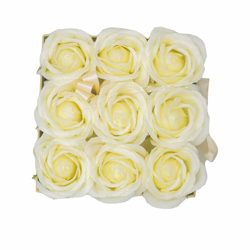 Sapone Fiore Gift Bouquet 9 Crema Roses Square — foto 4