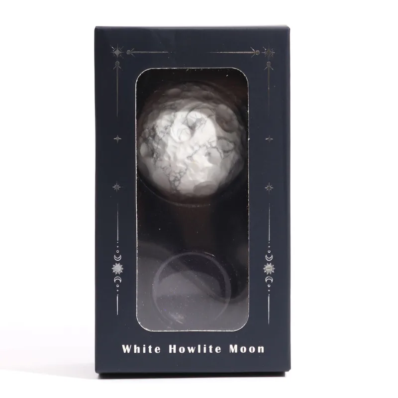 Bianco Howlite Planet on a Sola Goldstone Stand 40mm — foto 1