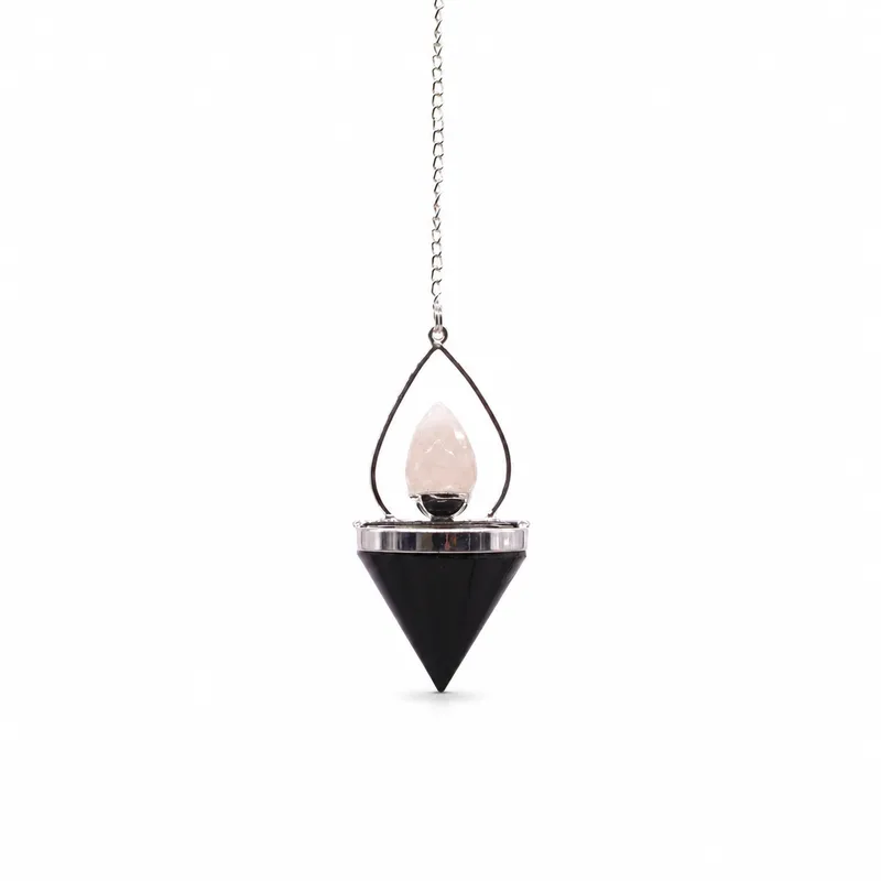 Gemstone Lantern of Life Pendulum Nero Agate & Rosa Quartz — foto 1