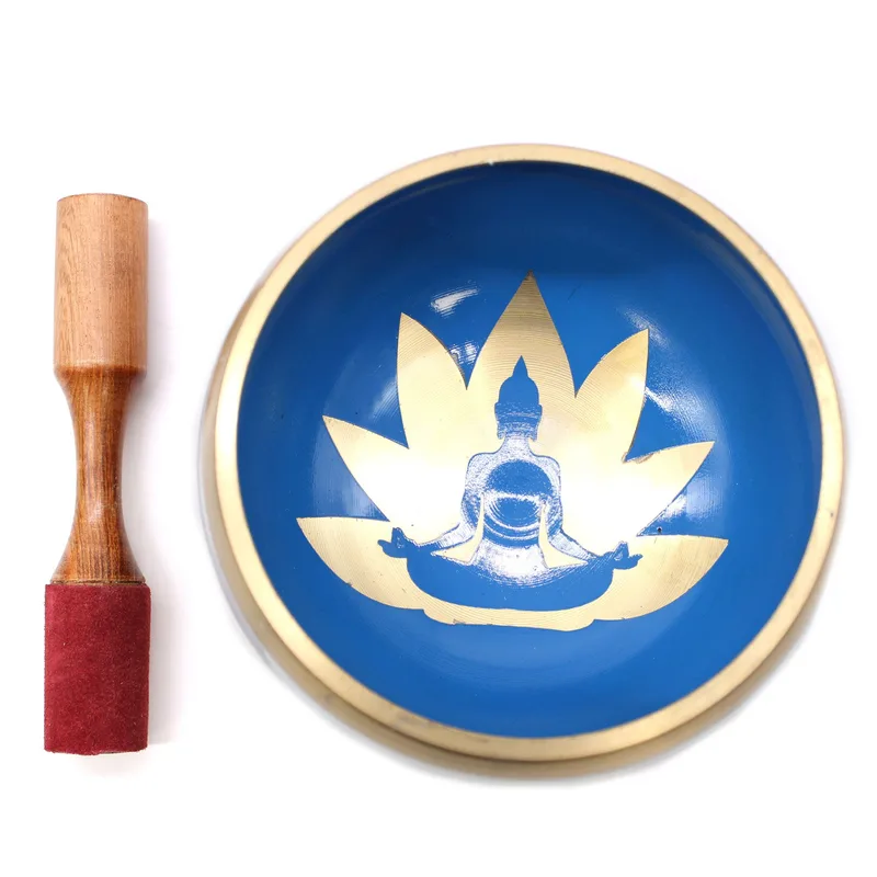 Lrg Yoga Moves Singing Bowl Set- White/Blue 14cm — foto 2
