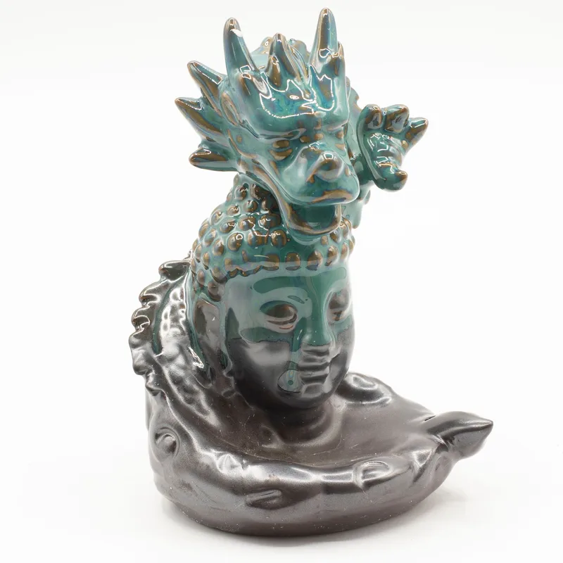Backflow Incenso Bruciatore Dragon Over Buddha — foto 3