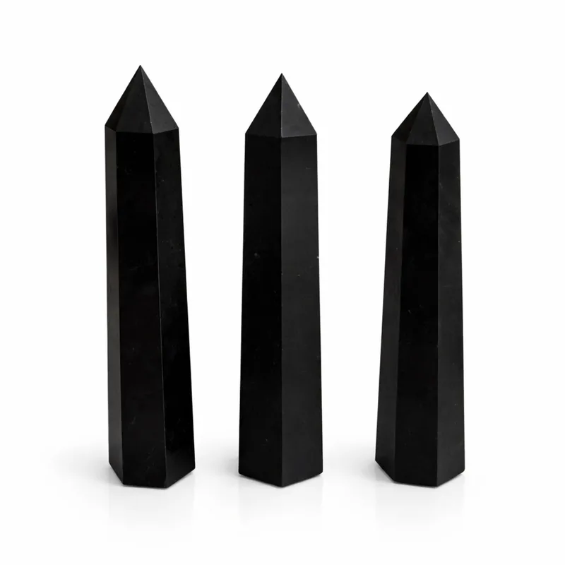 Gemstone Six Face Obelisk Point approx 17cm Nero Tourmaline — foto 1