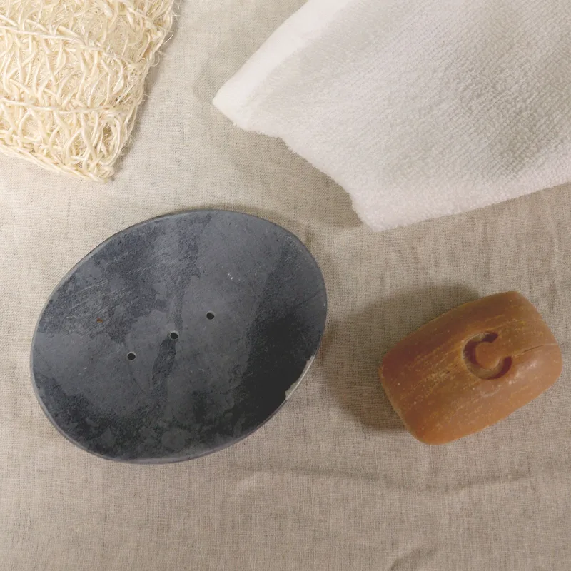 Grey Soapstone Sapone Dish 10x12cm- Classic Oval — foto 4