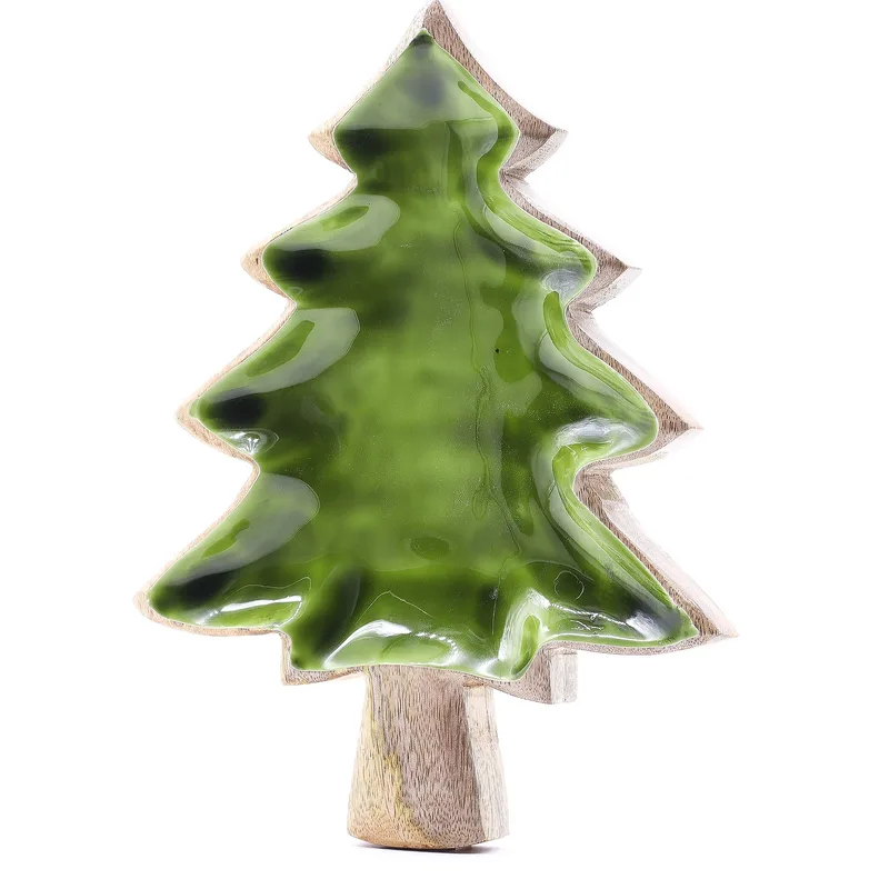 Lost in the Forrest Enamel Albero Wooden Bowl 25x19cm — foto 2