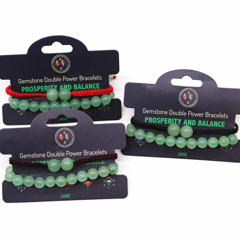 Gemstone Double Power Bracelets- Jade — foto 1