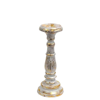 Small Candela Stand Bianco Oro