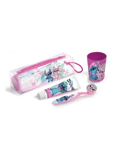 Disney Neceser Stitch Bucal Denttifrico Cepillo Dental Vasito