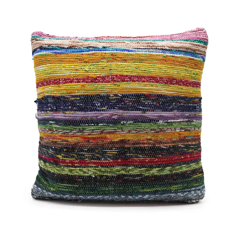 Rag Rug Cushion Covers 40x40cm Sunrise Oranges — foto 2