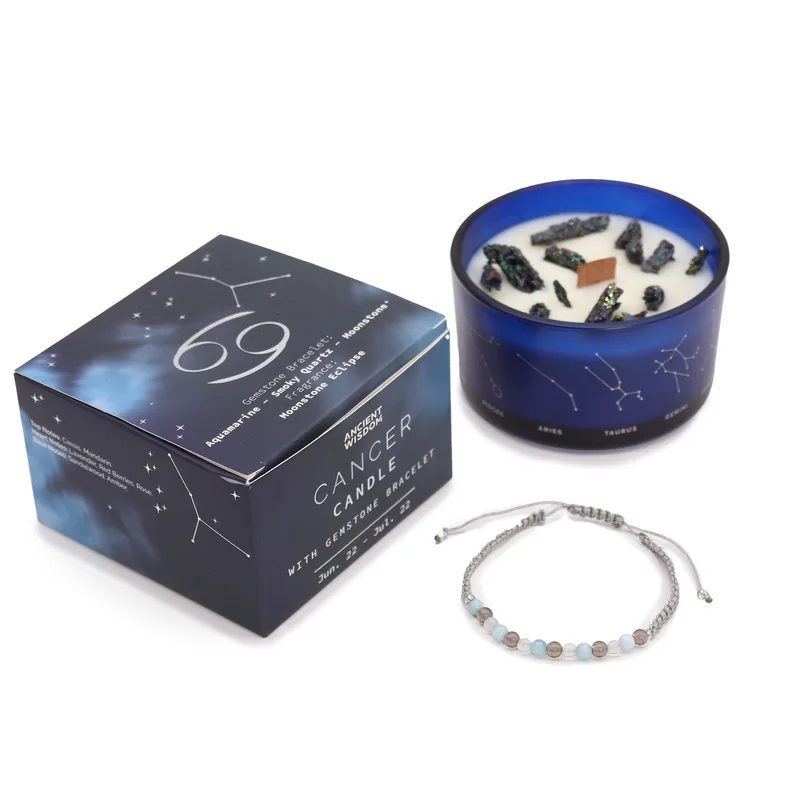 Zodiac Crystal Candela with Gemstone Bracelet Cancer — foto 2