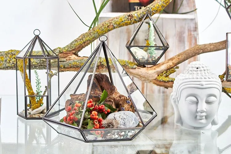 Glass Terrarium Small Diamond