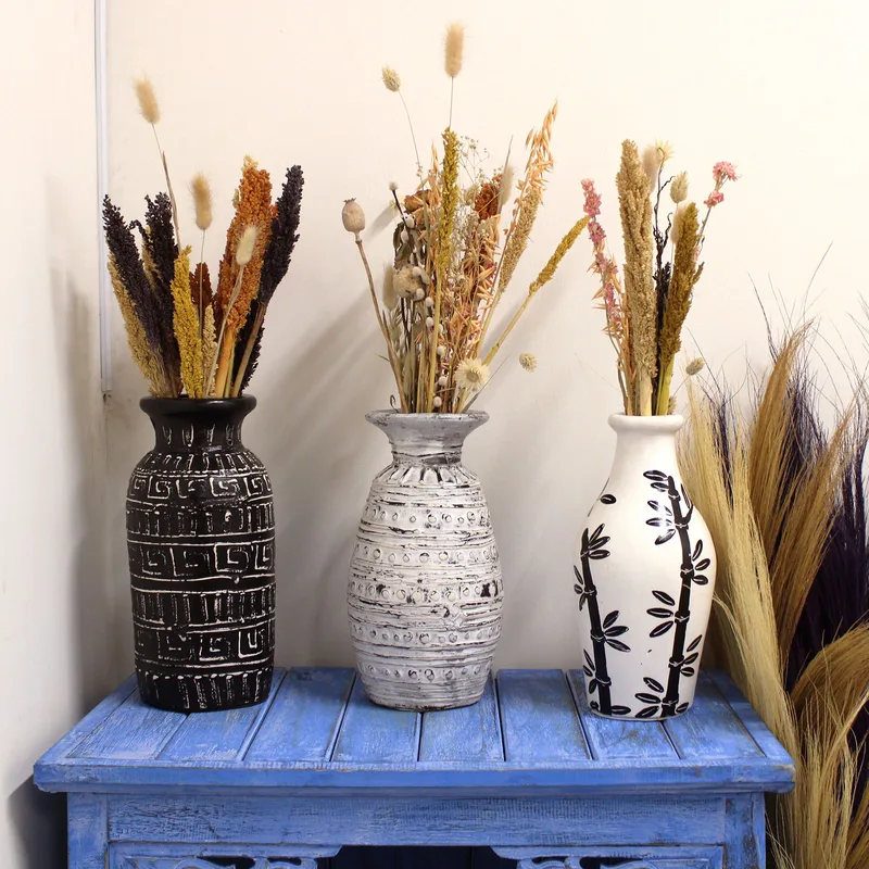Bamboo Motif Straight Vase Naturale — foto 5